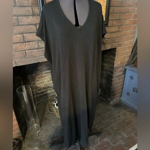 Free People Beach black coverup maxi T shirt dress M